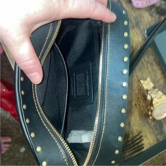 Coach Leopard Print Crossbody Bag - Black and Tan - Picture 10 of 12